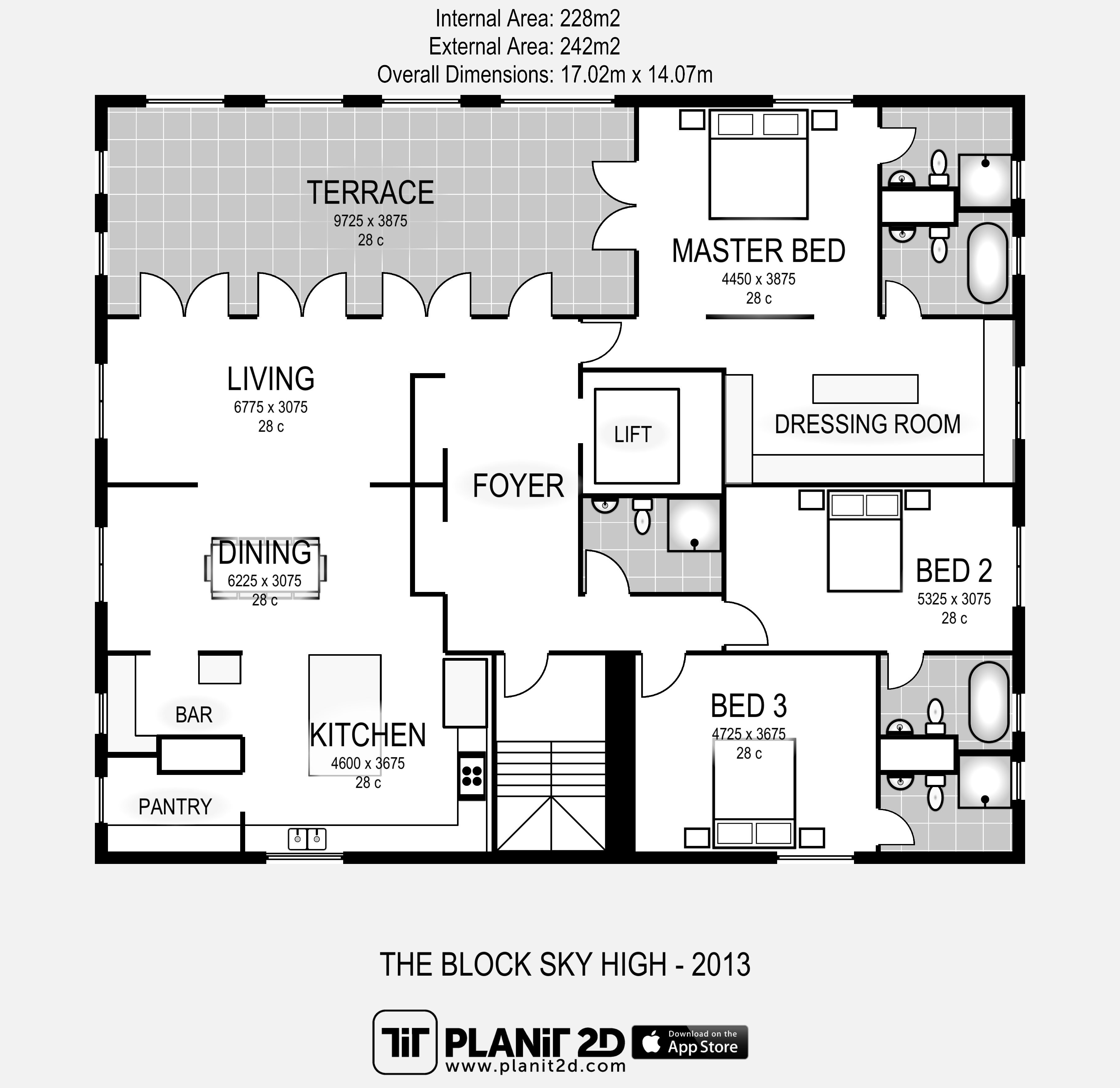 The Block Sky High 2013 Floorplan Planit2d